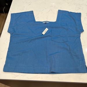 Madewell Square Neck Top in Pinstripe